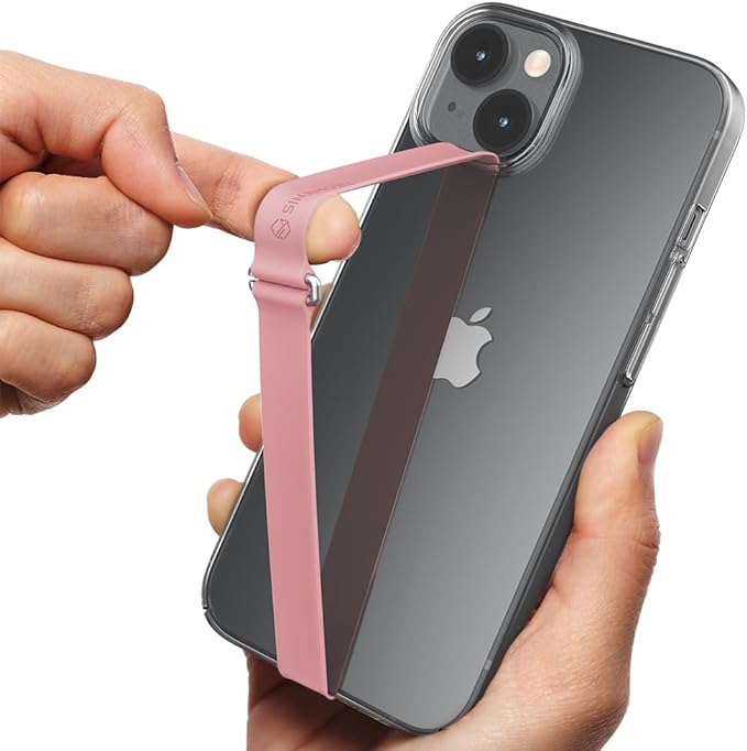 C-Shaped Clip Finger Phone Grip, Sinjimoru Silicone Cell Phone Strap for Phone Case with Clip as Phone Loop Holder for iPhone Case & Samsung Phone. Sinji Loop Clip Pink 210