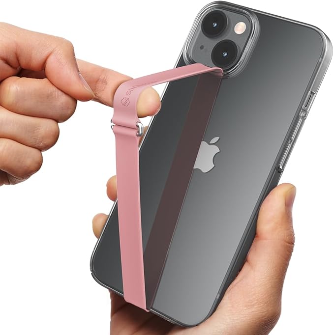 C-Shaped Clip Finger Phone Grip, Sinjimoru Silicone Cell Phone Strap for Phone Case with Clip as Phone Loop Holder for iPhone Case & Samsung Phone. Sinji Loop Clip Pink 230