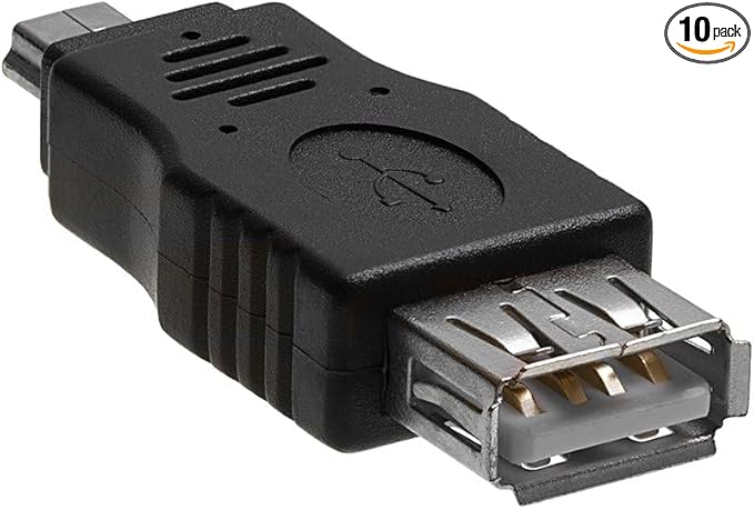 Cmple Mini USB 2.0 Male to USB 2.0 Female Adapter, Black