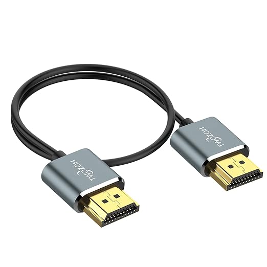 Twozoh Ultra-Thin Long HDMI to HDMI Cable 15FT, Hyper Slim HDMI 2.0 Cable, Extreme Flexible HDMI Cord Support 3D/4K@60Hz, 2160P, 1080P
