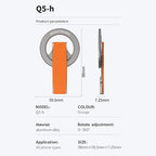 Magnetic-Phone-Grip-Stand, Magnetic Phone Ring Holder Kickstand with Silicone Finger Strap, Compatibility for iPhones, Androids, and More (Orange)