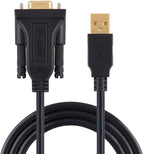 CableCreation [2-Pack] USB to RS232 Adapter with PL2303 Chip 3.3 FT, USB 2.0 to RS232 Female DB9 Serial Converter Cable for Cashier Register, Modem, Scanner, Digital Cameras, CNC, 1M Black