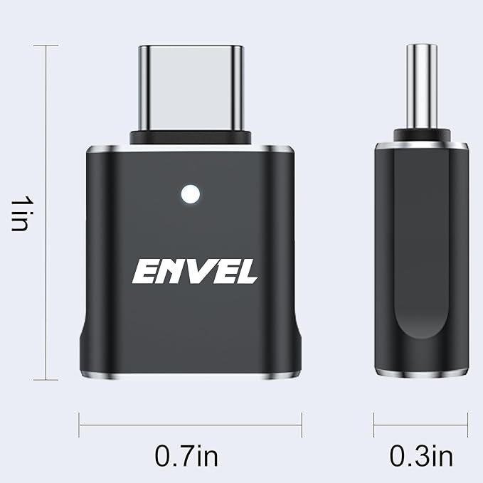 ENVEL USB to USB C Adapter, USB3 5Gbps High Speed Data Transfer, OTG Converter Thunderbolt3 to USB Female Compatible with Apple iWatch iPhone 15 Pro Max iPad Air 4 5 Mini 6 (Black C, USB C Male)