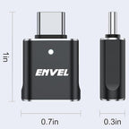 ENVEL USB to USB C Adapter, USB3 5Gbps High Speed Data Transfer, OTG Converter Thunderbolt3 to USB Female Compatible with Apple iWatch iPhone 15 Pro Max iPad Air 4 5 Mini 6 (Black C, USB C Male)