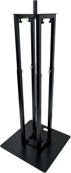 Rockville RTP33-TV Black Totem DJ Speaker/Lighting Stand, Detachable TV Mount, Adjustable Height, Stable Base, for DJs and Event Professionals