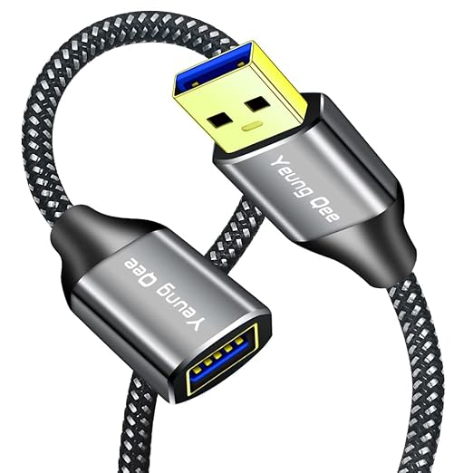 USB 3.0 Extension Cable 1 ft,5Gbps High Speed USB 3.0 Type A Male to Female Extension Cord,USB Extension Lead Compatible with USB Flash Drive, Hard Drive, Card Reader,Scanner,Keyboard (1FT,2 Pack)