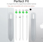 MoKo Pencil Holder Sticker Compatible with iPad Pencil 1st/2nd Generation, Elastic Pencil Case PU Leather Pouch for iPad 9th/8th Generation, iPad Air 4, iPad Pro 11&12.9, iPad Mini 6, Silver Grey