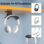 2-Pack Never Fall Headphone Hooks Hanger Wall Mount, Headset Holder Stand for Universal Gaming Headset Airpods Max Sony Bose Beats, Strong Adhesive by Screws