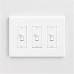 3 Gang Decorative Screwless Wall Plate Light Switch Cover, Hidden Screw Smooth Face, White, 10 pcs