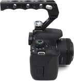 Universal Top Handle with Quick Release NATO Grip with NATO Rail for DSLR Camera Cage, with 3 Cold Shoe Adapters to Mount DSLR Camera with Microphone/LED Light/Monitor (Red with NATO Rail)