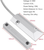Home Security Wired Rolling Door Contact 0~100V/0.5Amp Magnetic Reed Switch OC-55 Alarm Sensor Magnetic Switch with 2 Wires for N.C. Applications