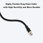 Alvin's Cables Ethernet Cable in-Sight 8200 and 8400 Series CCB-84901-2001-02 M12 X-Coded to RJ45 Industrial Camera Shielded Cord IP67 Waterproof 6.5ft/2M