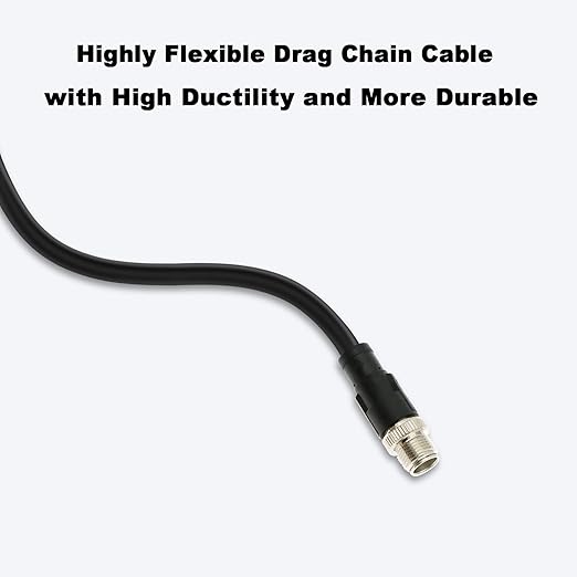 Alvin's Cables M12 8 Pin Male to RJ45 Shielded Ethernet Cable X Coded 8 Position Cat6a Cable for Cognex Industrial Camera 3.2ft/1M