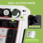 Redragon K686 PRO 98 Keys Wireless Gasket RGB Gaming Keyboard, 3-Mode PBT Mechanical Keyboard w/Hot-Swap Socket, Dedicated Knob Control & 5-Layer Noise Dampening, Custom Linear Switch
