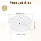 uxcell 8 Pcs 53mm (2.09 Inch) Desk Grommet, Plastic Cable Hole Cover, Wire Cord Cable Organizer for Home Office Computer Desk Cabinet, White