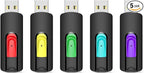 Aiibe 128GB Flash Drive 5 Pack 128GB USB Flash Drives Thumb Drive 128 GB USB Drive USB 2.0 Memory Sticks Jump Drives 128G (5 Pack, Red Green Cyan Yellow Purple)