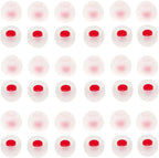 36 Pieces Medium Earbud Tips Soft and Comfortable Ear Bud Replacement Pieces Silicone Fit Most in-Ear Headphones，Inner Hole 3.8mm -5.5mm，Medium White and Red Replacement Eartips