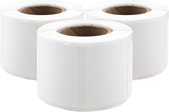 PUQU 30x20mm Direct Thermal Sticker Labels, Self-Adhesive All-Purpose Label Maker Tape, Compatible with AQ Series Label Printer, Refills Standard Laminated Office Labeling, 3 Rolls, 960 Labels