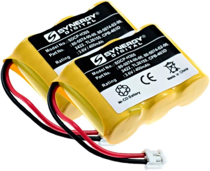 Synergy Digital Cordless Phone Batteries, Compatible with AT&T-Lucent 22134X Cordless Phone, (Ni-CD, 3.6V, 400 mAh), Replacement for Sony BP-T27 Battery, Combo-Pack Includes: 2 x SDCP-H305 Batteries