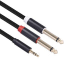 2pack 3.3Ft 3.5mm TRS to Dual 6.35mm Stereo Cable 1/8 TRS to Dual 6.35mm 1/4 TS Mono Y Splitter Audio Cord Adapter for Smartphone, Mixer,PC, CD Player, Speakers and Home Stereo System