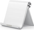 UGREEN Cell Phone Stand for Desk Phone Holder Foldable Portable Adjustable Compatible with iPhone 16 15 14 13 Pro Max, iPhone 12 11 Plus SE XS XR 8 7, Office Desk Travel Accessories, White