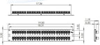 ICC CAT6 Feed-Through Patch Panel, 48 Port, 2U Rackmount, RJ45 Ethernet Patch Panel, No Punch Down, PoE++ and TAA Compliant, Black