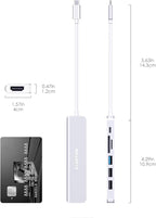 LENTION USB C Hub with 100W Charging, 4K HDMI, Dual Card Reader, USB 3.0 & 2.0 Compatible MacBook Pro, New Mac Air/Surface, Chromebook, More, Stable Driver Adapter (CB-CE18, Silver)