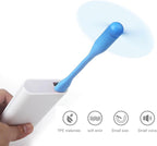Mini USB Fan, Portable Pocket Fan USB-A Powered Little Cooler, Quiet Operation, for Home Office Car Outdoor Travel- 4 Pack (Blue)