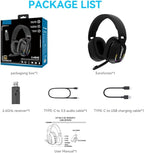 2.4GHz Wireless Gaming Headset for PC, PS5, PS4, Switch - Bluetooth 5.4, 20H Battery, with ENC Noise Canceling Microphone, Cool Lighting, 40mm Drivers,for Wired Mode Xbox Series -Black