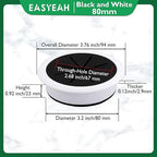 2 Pcs Desk Grommet 3-1/8" / 80 mm, Desk Hole Cover for Cables Black and White, Cable Grommet ABS Plastic, Desk Hole Grommet for Home & Office Pc, Detachable Cable Cord Organizer