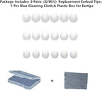Earbud Replacement Tips Silicone Earbud Tips Ear Bud Covers Fit Most in-Ear Earbuds(Inner Hole 3.8mm -5.1mm) Headphone Ear Tips 9 Pairs S M L