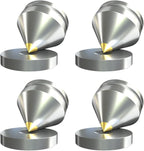4Pcs Speaker Spikes Floor Protectors Shockproof Speaker Isolation Spikes with Base Pad for Speaker,Subwoofer,Amplifier,Turntable,Recorder CD DAC with 3m Adhesive (Silver)