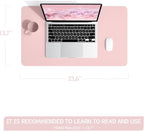 YSAGi Non-Slip Leather Desk Pad, Waterproof Laptop Computer Desk Keyboard Mat, Table Protector Blotter Mat, Large Mouse Pad for Office/Work/Home/Decor(Pink, 23.6" x 13.7")