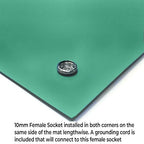 RubberStat Dual Layer ESD Compliant Workstation Rubber Table Mat Kit, Soldering, Cell Phone Repair, with Wrist Strap Set and Ground Cord - 30"x48" Green