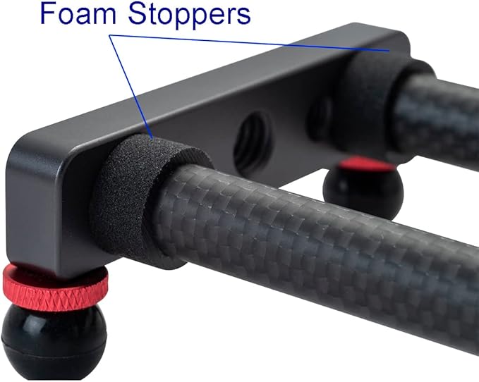 16 inches/40cm Mini Table Top Video Camera Slider Carbon Fiber Rail Rods for Smartphone iPhone Samsung DSLR Sony Canon Nikon Loading up to 11 lbs /5Kgs