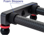 16 inches/40cm Mini Table Top Video Camera Slider Carbon Fiber Rail Rods for Smartphone iPhone Samsung DSLR Sony Canon Nikon Loading up to 11 lbs /5Kgs