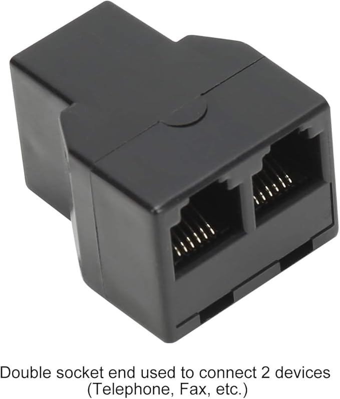 Uvital RJ12 6P6C 3 Female Telephone Line Splitters, Phone Jack Splitter, Telephone Landline Cable Connector and Separator(Black, 50 Pack)