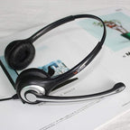 Cell Phone Headset with Microphone Noise Cancelling & Call Controls, 3.5mm Computer Headphones for Samsung PC Business Skype Softphone Call Center Office, Clear Chat, Ultra Comfort