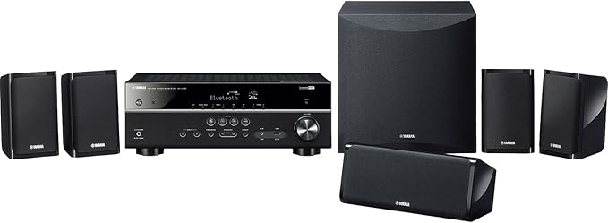 Yamaha Audio YHT-4950U 4K Ultra HD 5.1-Channel Home Theater System with 8" 50W RMS Powered Subwoofer Speakers, True Surround Sound, AV Receiver and Bluetooth Music Streaming Bundle with Accessories