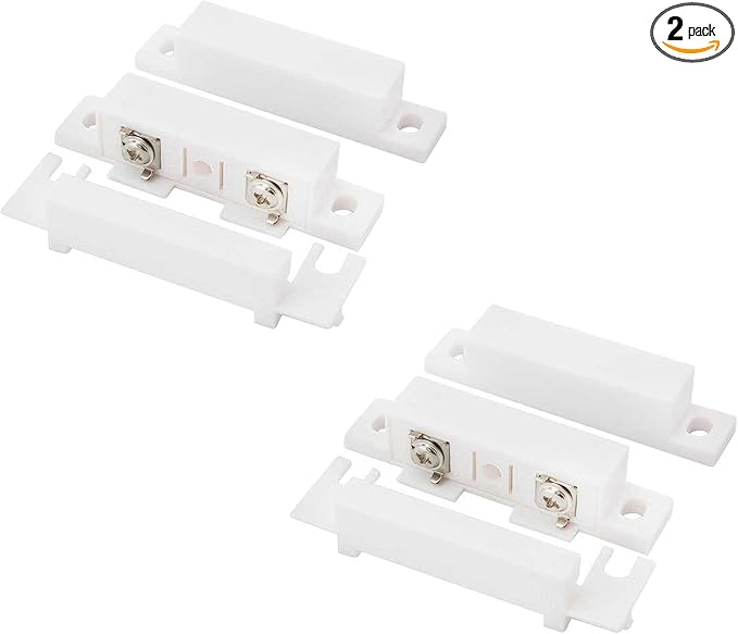 2Pcs Magnetic Reed Switch Wired Surface Mount Normally Closed NC Contact Sensor Alarm Magnetic Door Switch with 2 Wires, PVC, MC-31