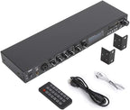 Pyle Rack Mount Studio Pre-Amplifier - Audio Receiver System w/ Digital LCD Display Bluetooth FM Radio Recording Mode Remote Control USB Flash or SD Card Reader Input and Output Jack - PPRE70BT