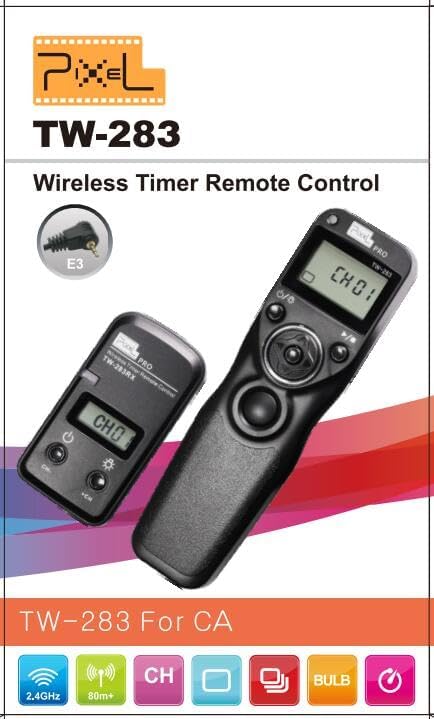 Pixel Remote Timer TW283-E3 LCD Multi-Function Shutter Remote Release Timer Controller Adapter Compatible with Canon EOS DSLR Pentax Contax Cameras