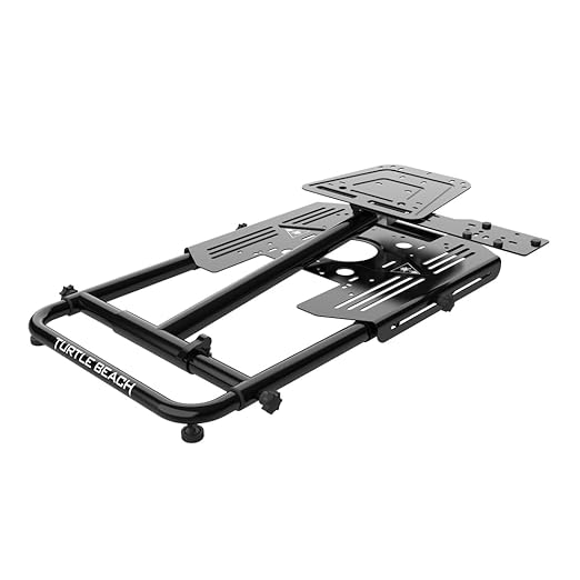 Turtle Beach VelocityOne Universal Stand for Flight Simulation & Racing Simulation Accessories with adjustable height design, metal construction, and fold flat design for PC & Xbox – Black