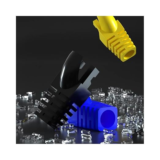 50 Pcs Cat5 Cat5E Cat6 Strain Relief Boot, RJ45 Plug Connector Cover Modular Network Plug Connector Cap Cable Connector Boots, Grey