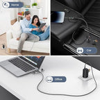 USB C to Multi Charging Cable, USAMS 100W 4FT 5A Type C to Type C Fast Charger Charging Cord with LED Display 5-in-1 C/A to C/Micro/IP Sync Charger Adapter Compatible for Laptop/Tablet/Phone