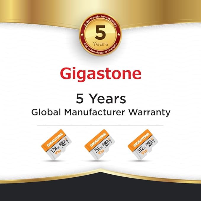 GIGASTONE 128GB Micro SD Card 2-Pack, A1 V30 4K Video Recording, Compatible with Security Camera, Dash cam, Drone, 95MB/s MicroSDXC Memory Card UHS-I Class 10, with 2 SD Adapter