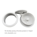 HAHIYO 2Pcs 2Inch/50mm White ABS Plastic Sector-shaped Desk Grommet Wire Grommet Cable Management Cord Hole Cover Desk Wire Hole Insert Wire Organizer for Computer Office Home School Equipment Systems