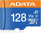ADATA Premier 128GB MicroSDHC/SDXC UHS-I Class 10 V10 A1 Memory Card with Adapter Read up to 100 MB/s (AUSDX128GUICL10A1-RA1)