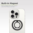 PureGear Magnetic Phone Grip Ring Stand, Magnetic Phone Ring Holder for MagSafe iPhone 16, 16 Pro, 16 Plus, 16 Pro Max, 15, 15 Plus, 14, 14 Pro, 14 Pro Max, 13, 12, Adjustable Kickstand(Carbon Fiber)