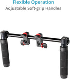 Shoulder Rig Kit w Matte Box & Follow Focus for DSLR Cameras. Ergonomic & Stable, 6” to 9” Convertible Size. Adjustable Handles, ¼” Threads. Comfy Shoulder Pad, Quick Release Plate (FC-03)